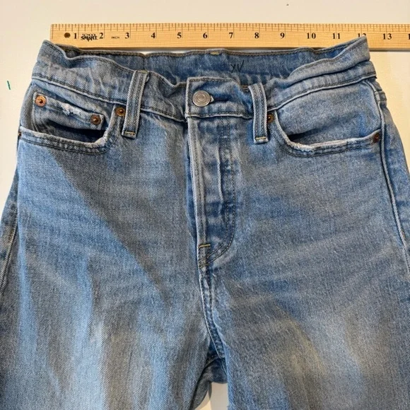 Levi's Wedgie Straight Leg Raw Hem Cropped Rough Tide Jeans Women’s size 26 - Picture 14 of 16